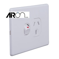 Slimline Single Powerpoint Horizontal Cover - White